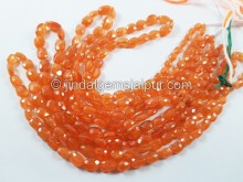 Mandarin Garnet Faceted Oval Beads